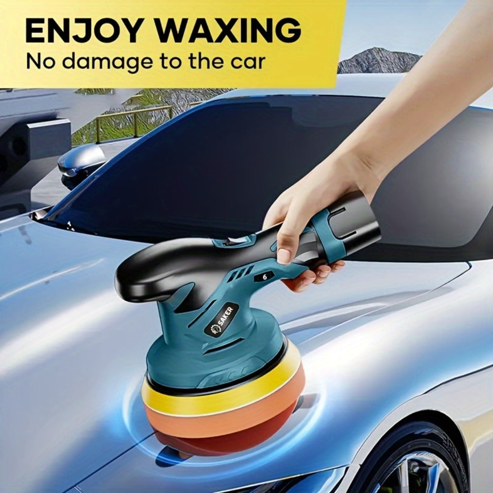 Cordless Car Polisher Buffer Machine – 8-Speed 5000 RPM Orbital Polishing Machine with 6" Pad, Rechargeable Battery & Charger for Car Detailing & Scratch Removal