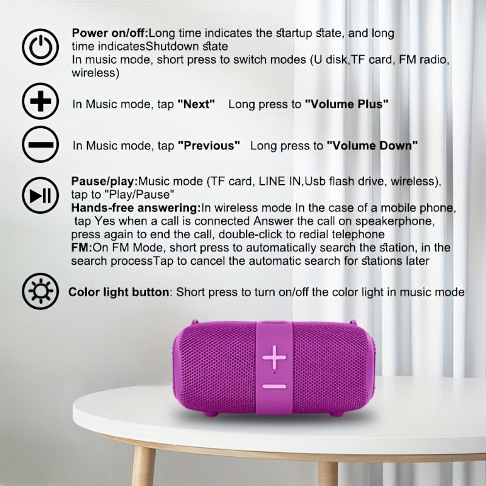 Bluetooth Speaker T&G TG667 Compact Shoulder-Strap Model with Bluetooth, USB, TF, FM and Type-C Charging
