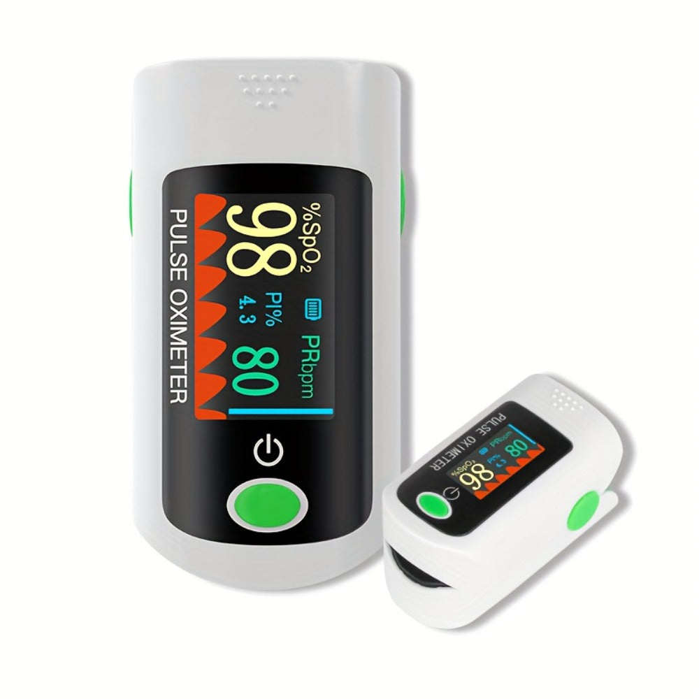 Two-Piece Fingertip Pulse Oximeter Set with Color Display in Black or Blue Checkout Options