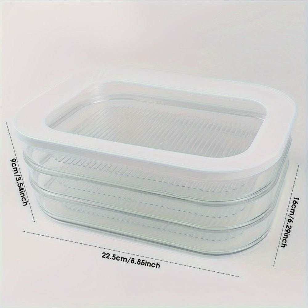 Food Storage Containers Single Reusable Fridge Box with Secured Lid for Meat, Produce and Leftover Organization