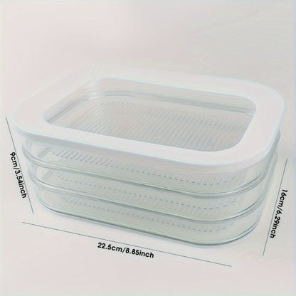 Food Storage Containers Single Reusable Fridge Box with Secured Lid for Meat, Produce and Leftover Organization