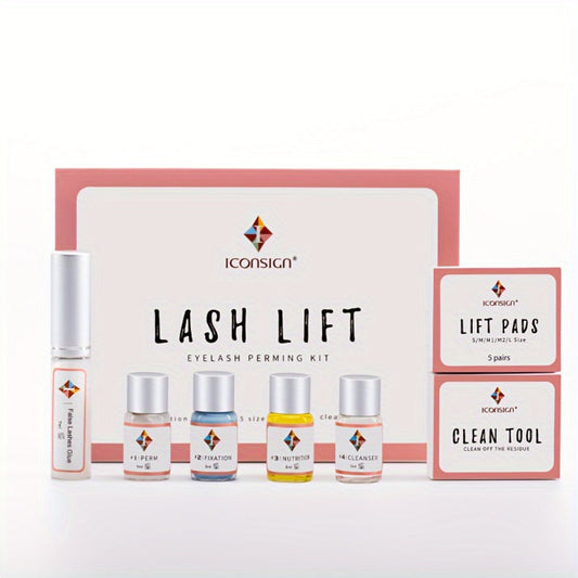 Lash Lift Kit Professional Eyelash Perm & Curl System ICONSIGN Calia Perm Technique 6-8 Weeks Long-Lasting Natural Lash Lifting DIY Home & Salon Use Beginner Friendly Complete Set
