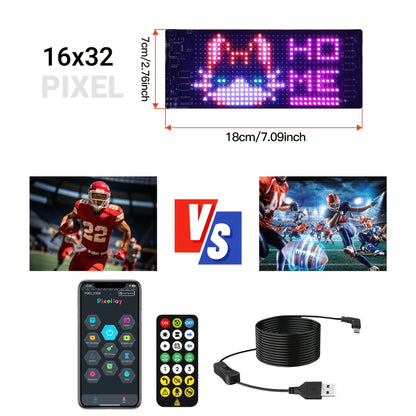 Bendable LED Display Screen App & Remote Control - Ultra-Thin 2mm Flexible LED Matrix Panel Custom Text DIY Patterns for Car Window Store Sign Concert Sports Cheering Banner Wedding Party Decoration