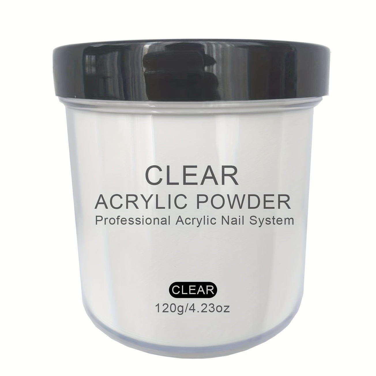 120g Acrylic Nail Powder Jar in Clear, Pinkish, Nude or White for Use with Compatible Acrylic Liquid