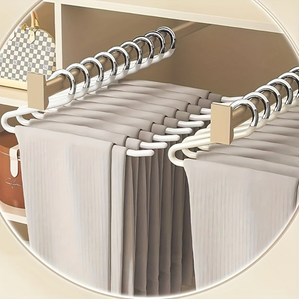 Open-Leg Pants Hangers in Black or White with 10-, 20-, 30- or 50-Piece Checkout Packs for Closets