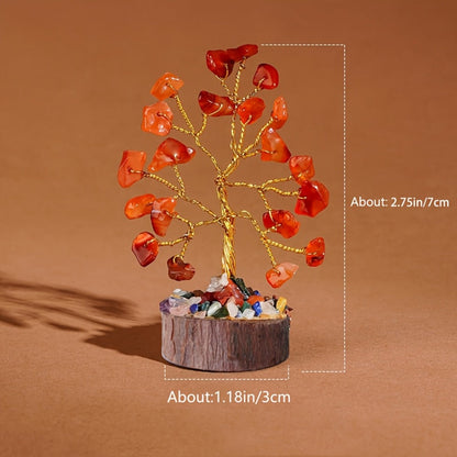 Crystal Tree Set 12-Piece 7 Chakra Handmade Stone Tree Home Decor Gift