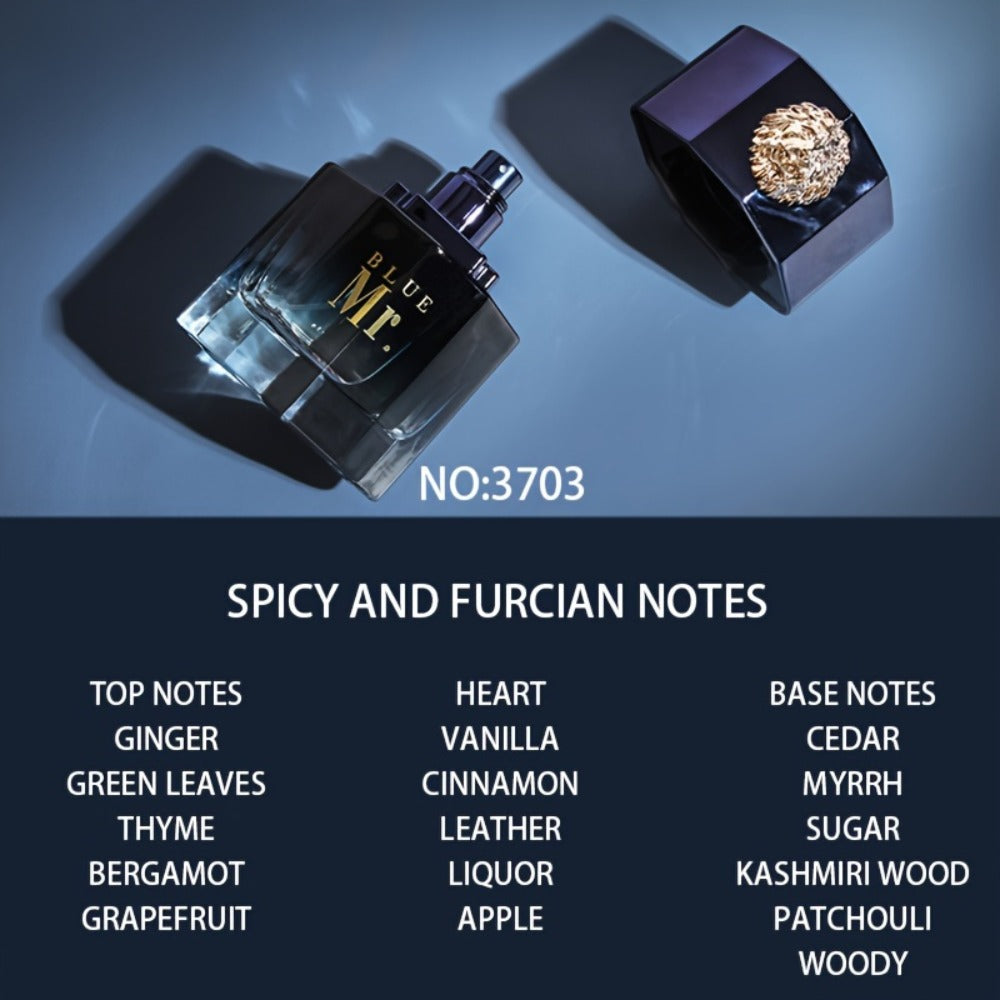 Men's Cologne Spray – Mr. Blue Lion Long Lasting Masculine EDT, Fresh Woody Scent for Sports Business Romance, Elegant Gift for Him