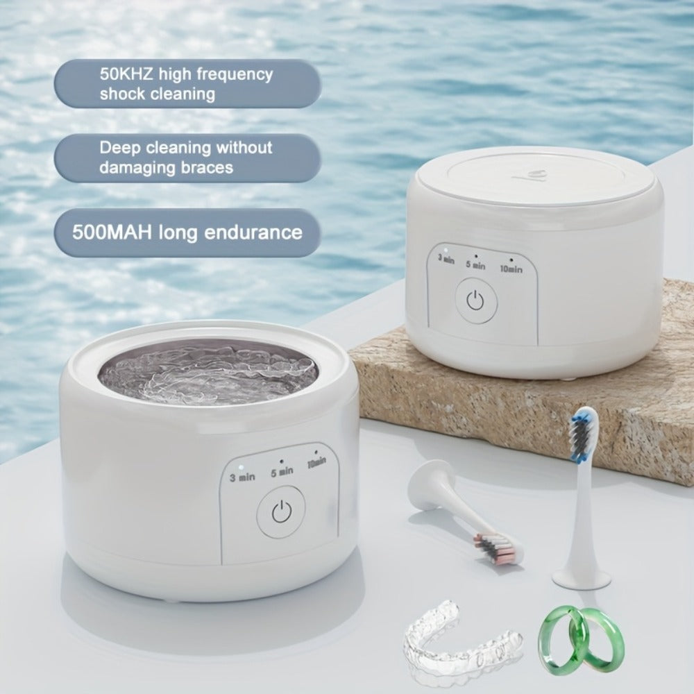50 kHz Compact Ultrasonic Cleaner in Black Art Edition with Three Front Cleaning Modes for Small Items