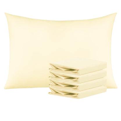 Four-Pack Queen Pillowcase Set in 32 Solid Colors with 20 x 30-Inch Size and Envelope Closure