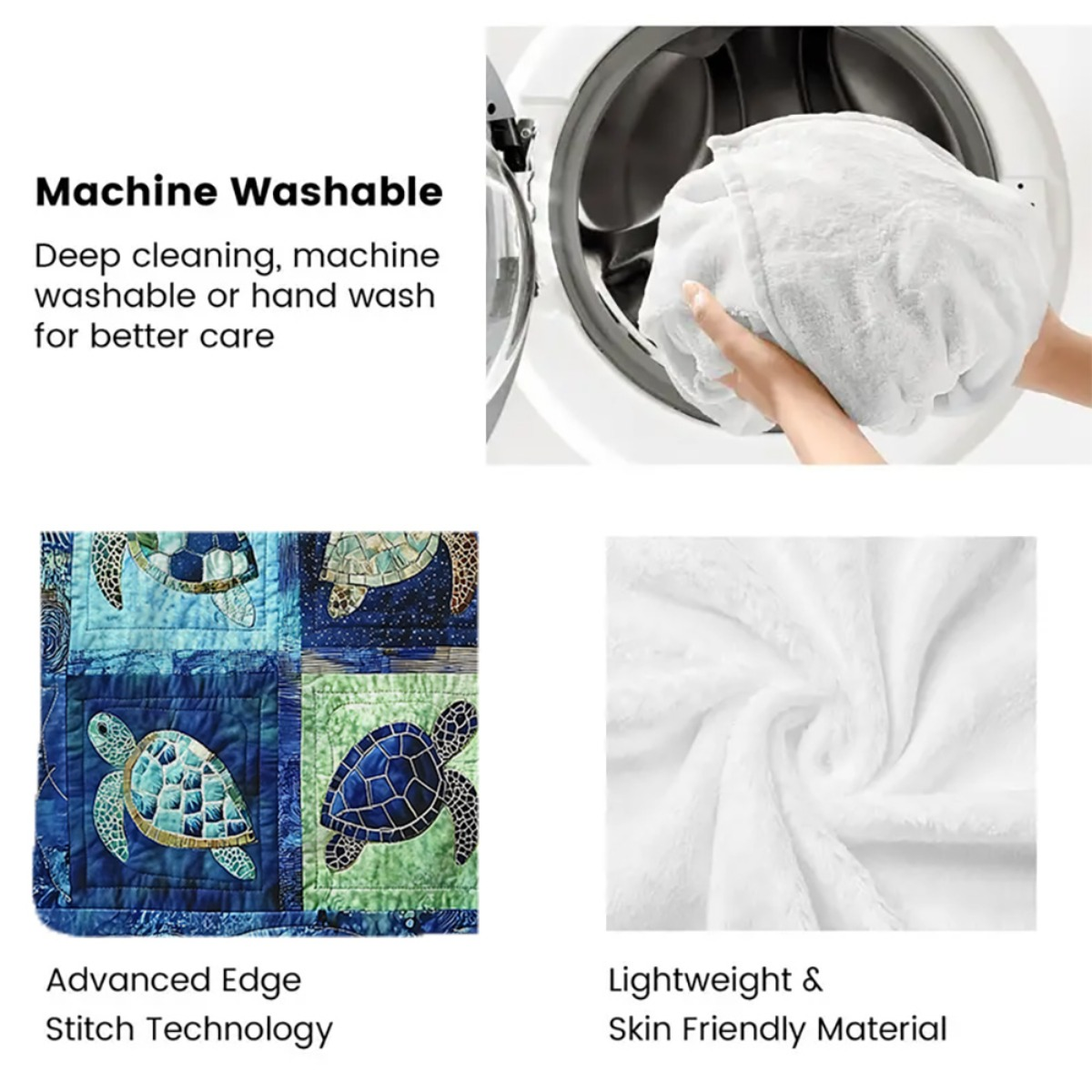 1pc Underwater Turtle Splicing Pattern Blanket-Lightweight Home Furnishings Bedding Throw for Sofa Bed Travel Camping Livingroom Office Couch Chair And Bed-Digital Printing Blanket with Soft And Warm Flannel, 2D Flat