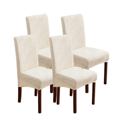 Chair Cover Set of 4 or 6 Stretch Jacquard Dining Slipcovers in Eight Available Color Choices