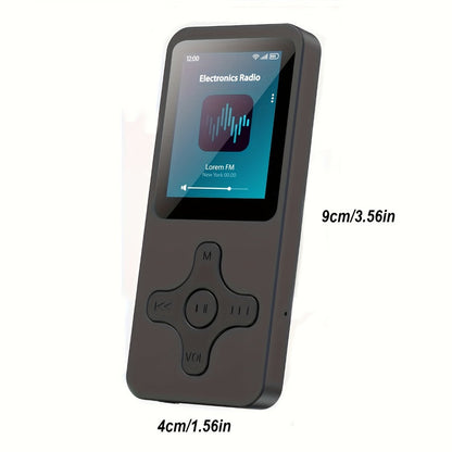 Bluetooth 5.0 MP3 Player with 64GB Micro SD Card, Built-In Speaker, FM Radio, Voice Recorder, E-Book & Photo Viewer, 1.8" Screen, Portable Music Player for Running Travel Gym – Black