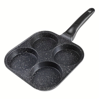 Non-Stick Frying Pan | Aluminum Egg Skillet with Wooden Handle | Breakfast Omelet Pancake Burger Pan for Home Kitchen Camping RV Dorm Cooking