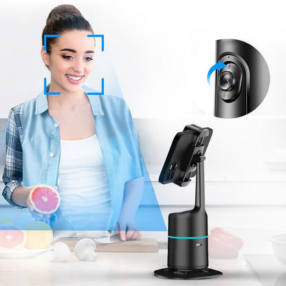 360° Auto-Tracking Phone Holder with Detachable Remote, Rechargeable Battery and Tripod Mount