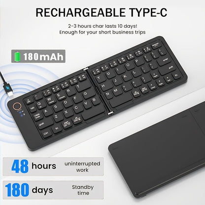 7.3mm Ultra-Slim Magnetic Wireless Keyboard Rechargeable Foldable Compact Bluetooth Keyboard for an Everyday Personal Care Routine