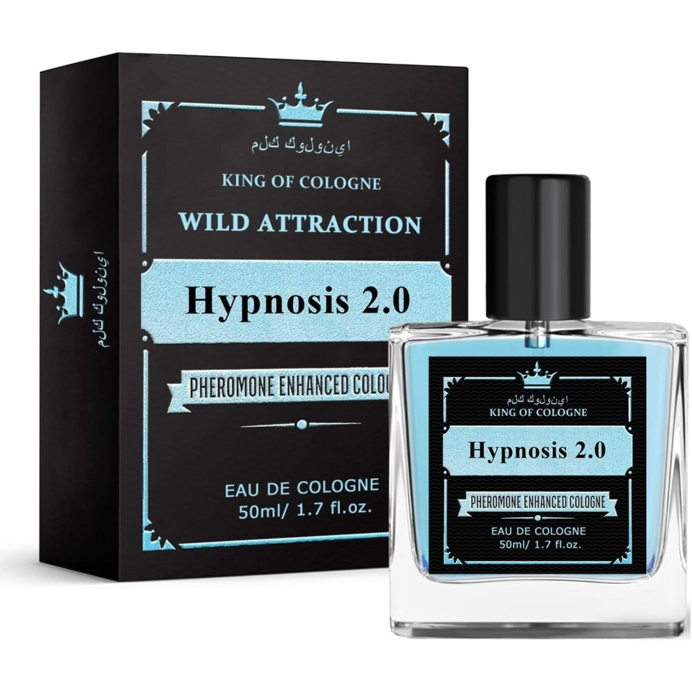Men's Cologne Hypnosis 2.0 50ml Eau de Cologne Spray in Clear Square Bottle with Black Cap and Box