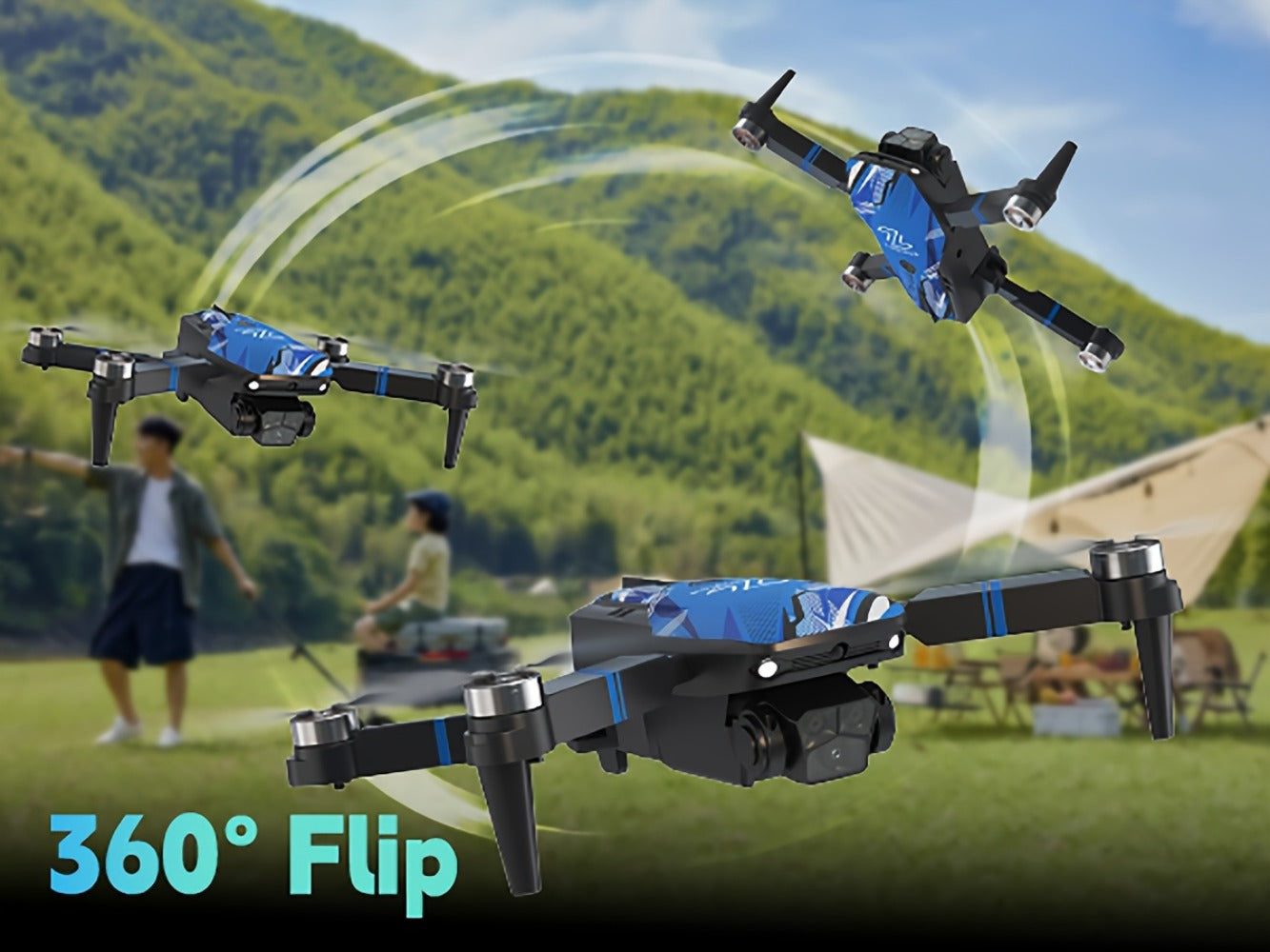Foldable RC Drone with 2.8-Inch Screen Remote, Dual Cameras and 270-Degree Obstacle Sensor Mode