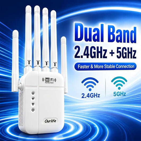 9000 Sq Ft WiFi Extender Signal Booster 2026 Upgraded, 1-Tap Setup Dual Band WiFi Repeater for Garage Basement Yard, Alexa & Ring Camera Compatible, Multiple Colors, Long Range Whole Home Coverage