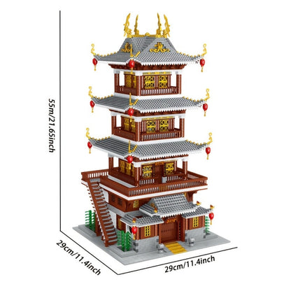 Ancient Chinese Palace Architecture Micro Building Block Set with 6,134 Pieces for Expert-Level Display