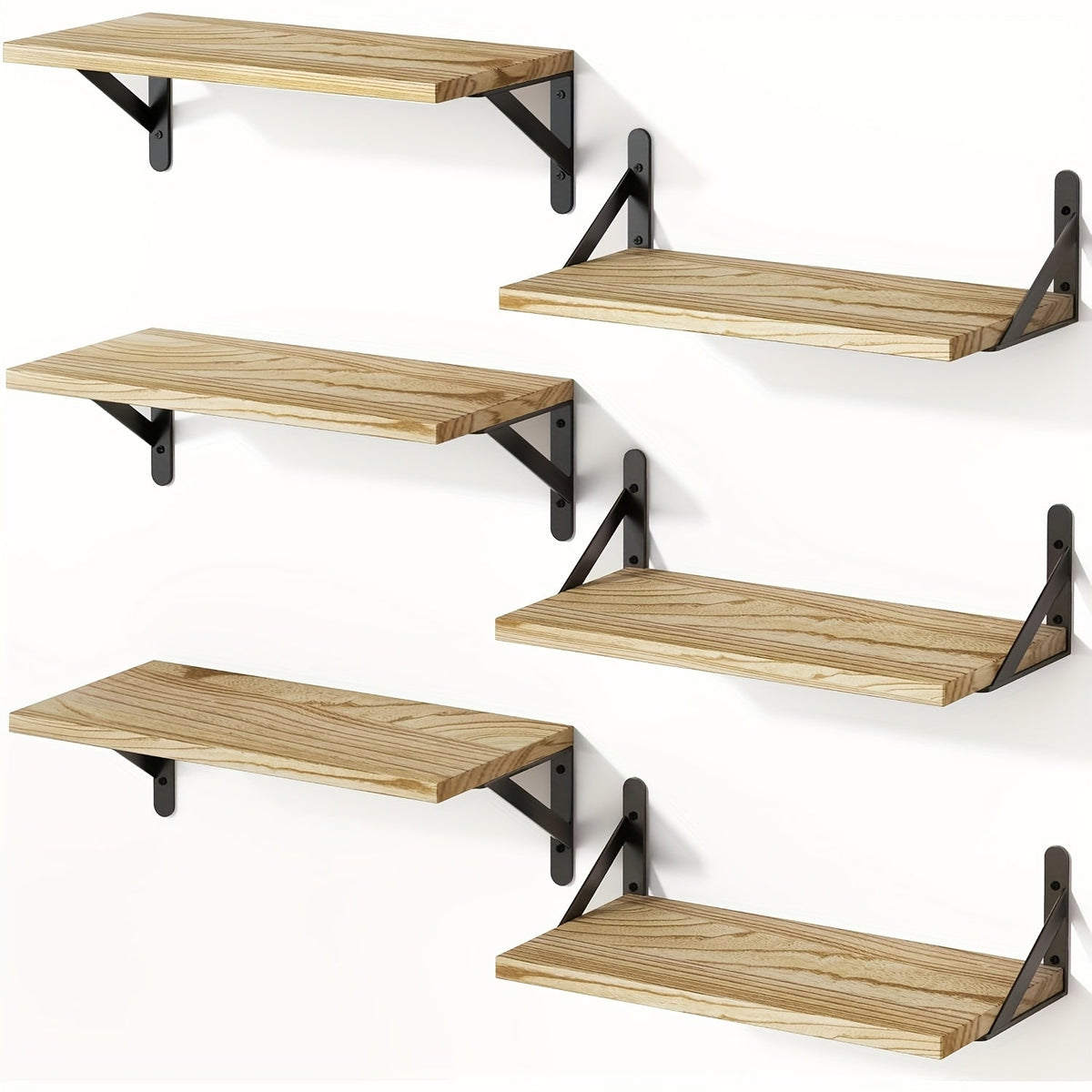 Floating Shelves for Wall, 3 or 6pcs Farmhouse Wall Shelves for Bedroom, Bathroom, Living Room & Kitchen Decor