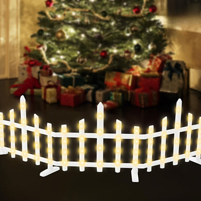 Solar Fence Lights Outdoor 8-Pack with Remote Control - LED White Picket Fence Border Lights Solar Powered