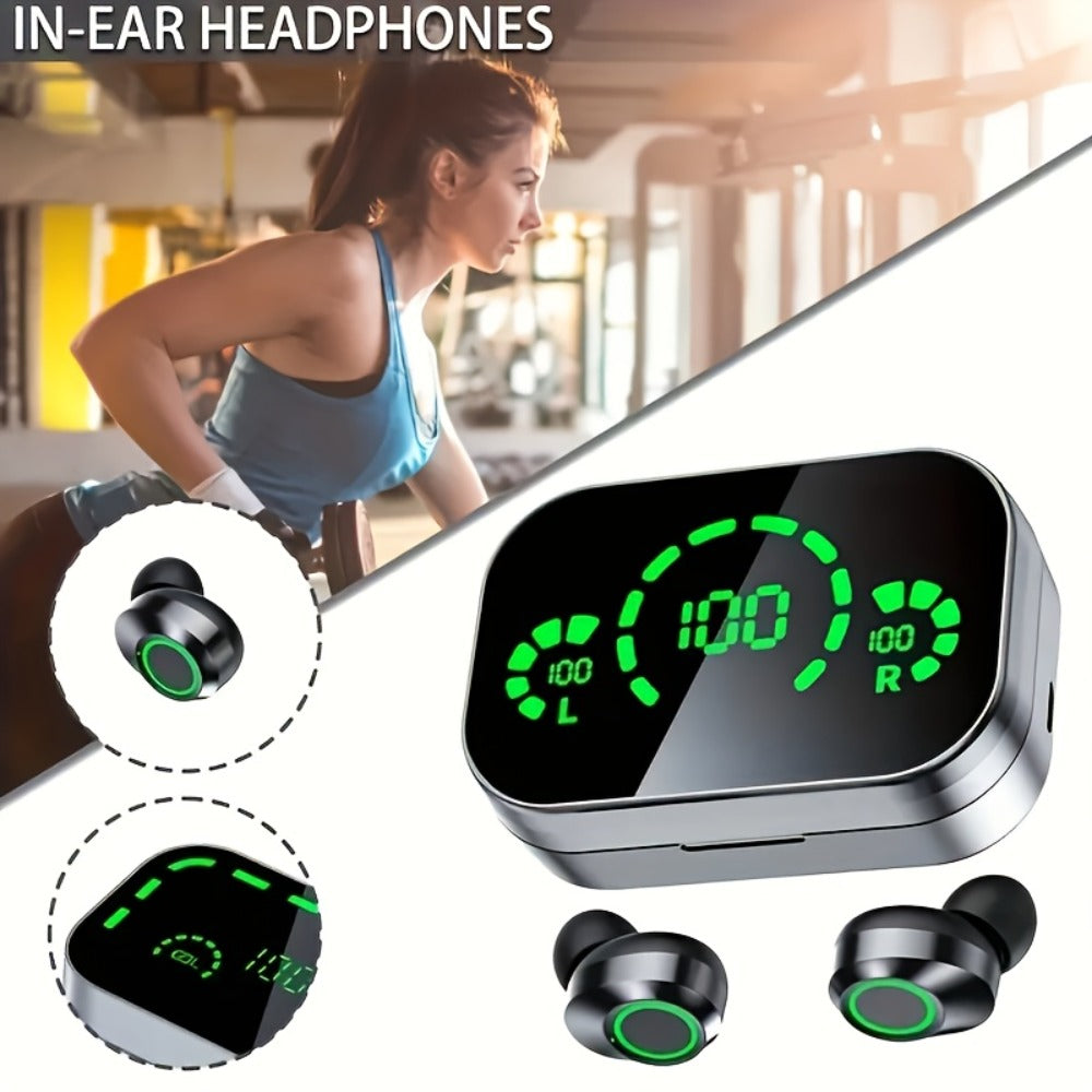 Wireless Earbuds YD03 with Digital Battery Display, IPX4, Touch Control and Type-C Charging