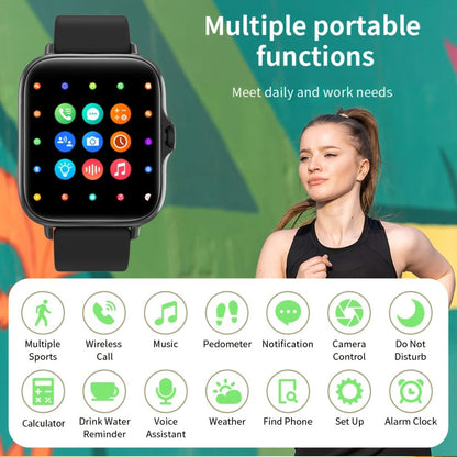Smartwatch – Large Screen with Wireless Calling & Message Alerts, Full Touch HD Display, Heart Rate Blood Oxygen Sleep Stress Monitor…