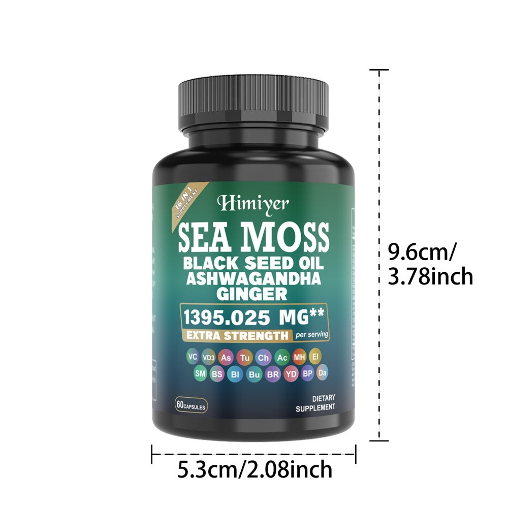 Herbal Supplements with DREAMOSE Label, Sea Moss Blend Capsules, 3 Bottles and 180 Capsules Total