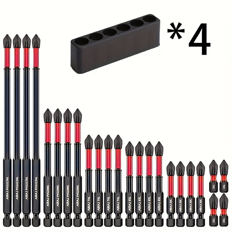 Magnetic PH2 Screwdriver Bit Set with 2-, 24- or 60-Piece Checkout Options and Mixed Lengths