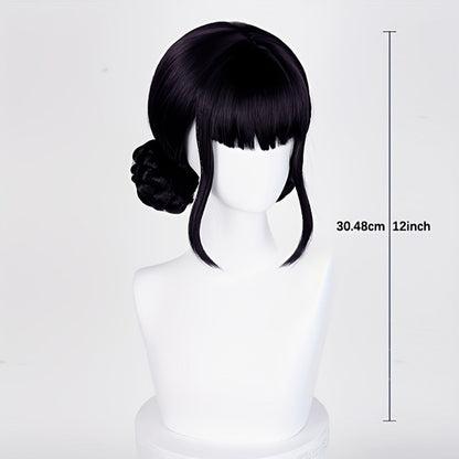 K-Pop Cosplay Wig Long Straight 30 Inch – Korean Idol Costume Hair for Halloween, Anime Convention & K-Drama Character Dress Up, Rose Red, Purple & Black Purple Colors for Women & Girls