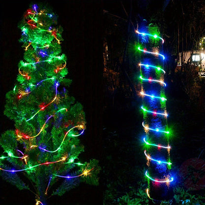 Solar Trampoline Rope Lights with Separate Panel, 50 or 100 LEDs and Multicolor, White or Blue Options