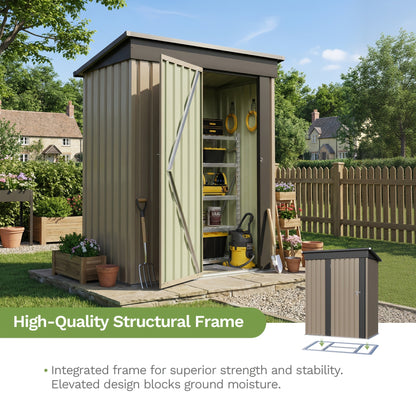Garden Storage Shed | Metal Lockable Tool Backyard Waterproof Compact