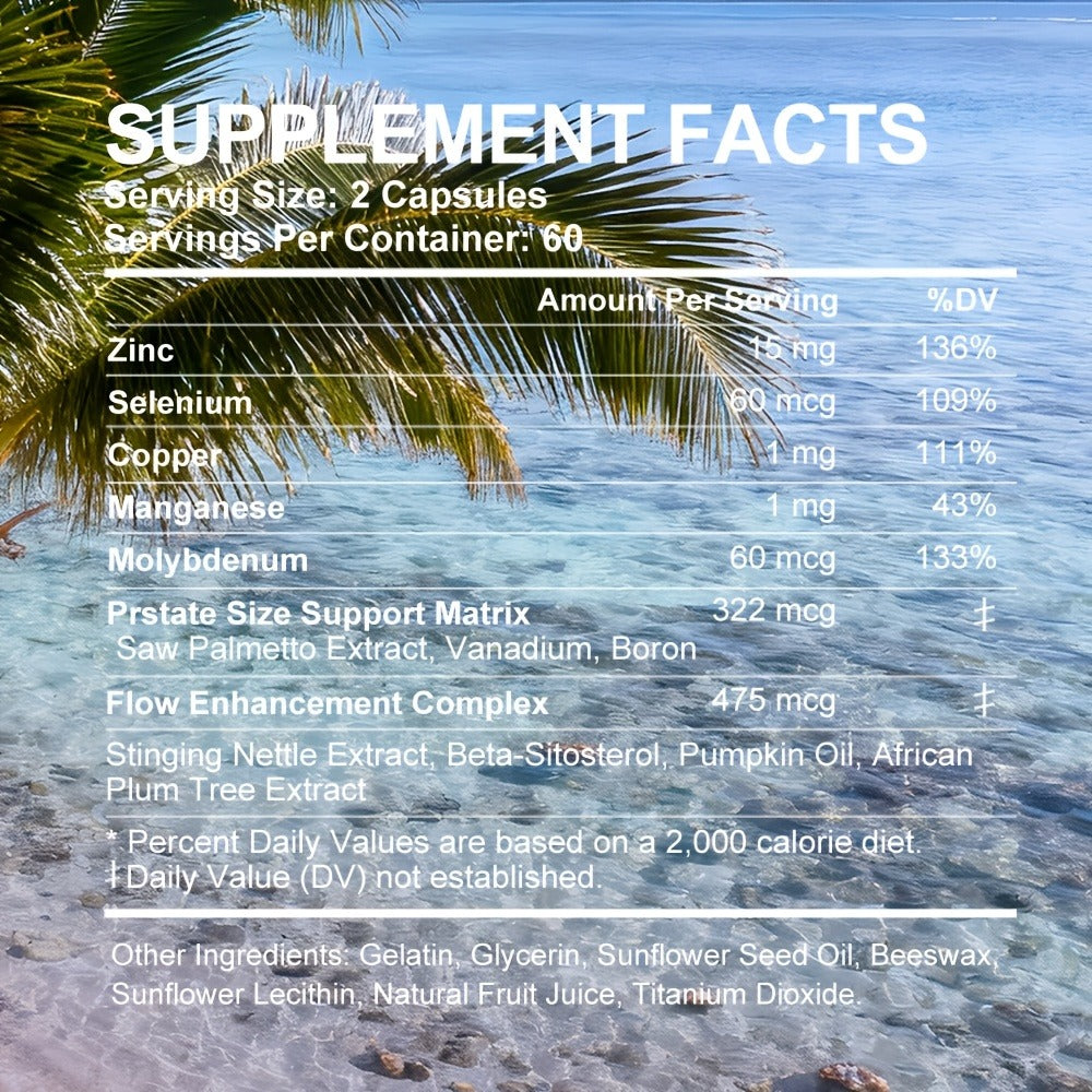 Dietary Supplement Saw Palmetto Extract and Zinc Capsules in a Men’s Formula, 120 Count for Daily Supplement Routines