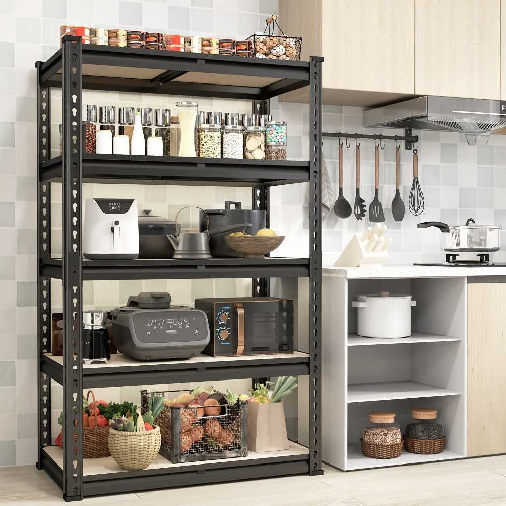 Heavy Duty Garage Shelving Unit 5-Tier Metal Storage Shelf – 2000/2500 LBS Capacity Adjustable Steel Shelves for Garage, Basement & Warehouse | 60"/72" H Utility Rack for Kitchen, Pantry & Workshop
