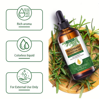 Essential Oil Rosemary External-Use Dropper Bottle with 1-Piece, 2-Piece or 1.01oz Listed Options