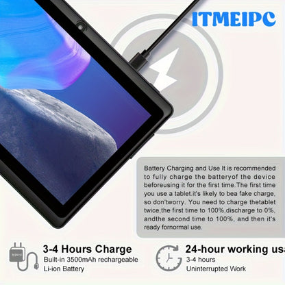 Android Tablet 7-Inch Kids Model with Android 14, Quad-Core CPU, 32GB Internal Storage and Built-In Case