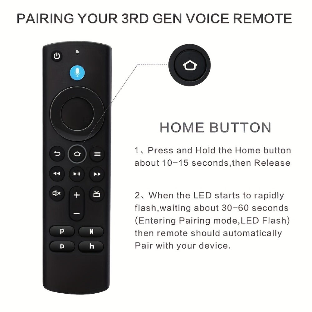 Amazon Fire TV Replacement Remote with Alexa Voice Search – Works with Fire TV Stick 4K Max Gen 1 2, Cube Gen 1 2 3, Stick Lite, Echo Show 15, All 2021+ Fire TV Models, Bluetooth Wireless