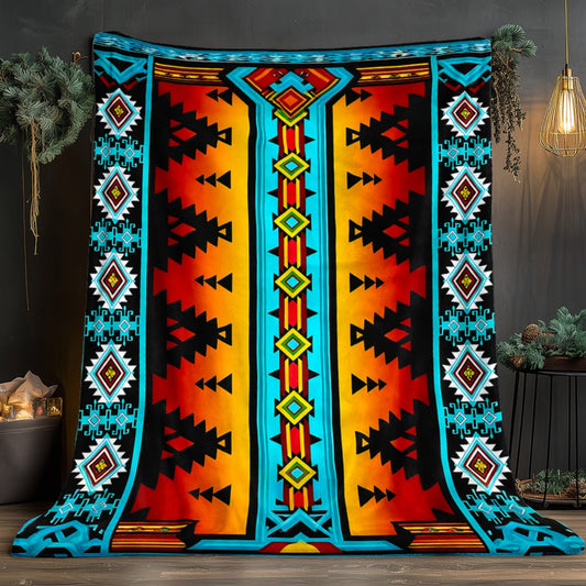 Tribal Pattern HD Print Flannel Blanket 280GSM Throw