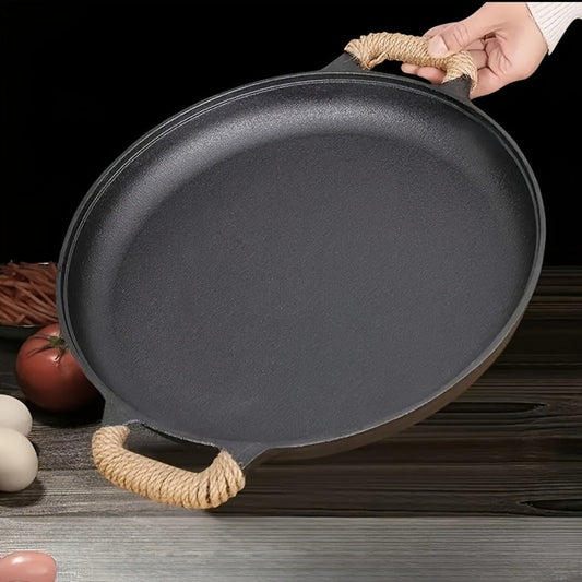 Cast Iron Frying Pan Non-Stick 11 Inch 28cm – Rust-Proof Anti-Deformation Even Heating | Oven & Induction Safe Skillet for Pizza Barbecue & Camping | Durable Cast Iron Pan Single or 2-Pack