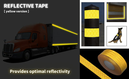 DOT-C2 Reflective Tape 2"x60' High Intensity Prismatic Self-Adhesive Safety Strip – Waterproof Wear-Resistant Ultra Bright for Cars Trucks Bikes Helmets Jackets & Outdoor Gear