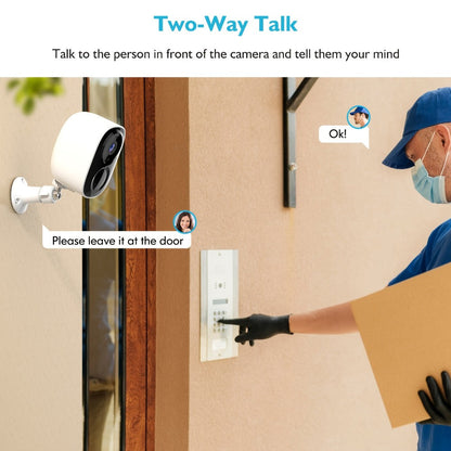 Solar Outdoor Security Camera with Dual-Band 2.4/5GHz WiFi, 5000mAh Battery and Black or White Body