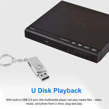 All Regions Free DVD Player with AV & Coaxial Output for Older TVs – 720P HD, USB Port, Remote Control, Plays DVD SVCD VCD CD-R MP3, No HDMI Compact Home Theater Player, US Plug, Black