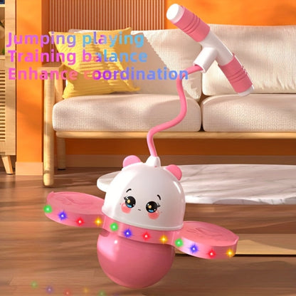 LED Pogo Ball with 80cm Handle, 43cm Bounce Board, Thick Pedals and Pink or Black Color Options