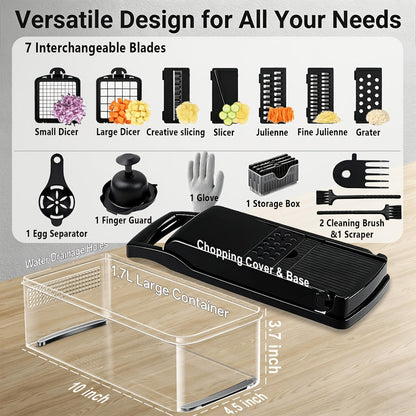 18-in-1 Vegetable Chopper and Mandoline Slicer with Clear Container in Upgraded or Gray 18-Piece Checkout Sets