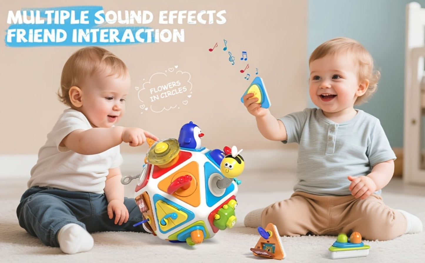 21-in-1 Toddler Busy Board Activity Cube – Early Educational Sensory Toy for Boys & Girls Ages 1-3 | Travel Toy | 1st Birthday & Christmas Gift for Kids