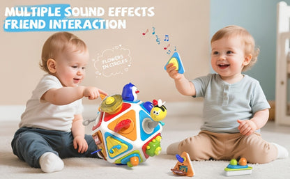 21-in-1 Toddler Busy Board Activity Cube – Early Educational Sensory Toy for Boys & Girls Ages 1-3 | Travel Toy | 1st Birthday & Christmas Gift for Kids