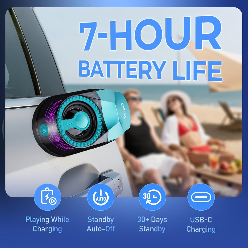 5-in-1 Wireless Bluetooth Speaker with Phone Holder & Earbuds, HD Stereo Sound, Colorful Ambient RGB Light, Universal Tablet & Phone Stand, Wireless Earbuds Included, Ideal for Work Travel Home Office
