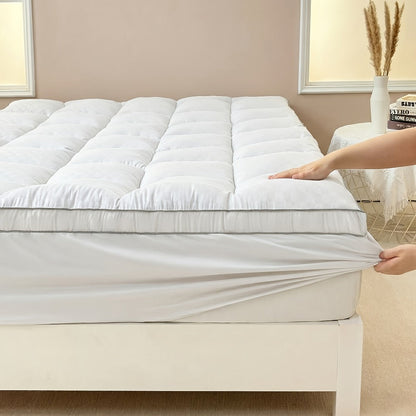 Mattress Topper 1000GSM Quilted Pillow Top with Fitted Deep-Pocket Skirt in Four Bed Sizes