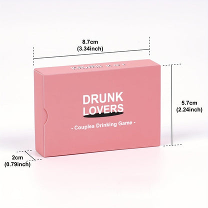 Drunk Lovers Couples Card Game with 54 Prompt Cards Split into 26 Pink and 28 Gray Cards, with Compact Pink Box