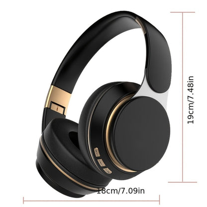 Foldable Over-Ear Wireless Headphones with FM Radio, TF Card Play & 3.5mm AUX, Built-In Mic, Soft Earpads, Portable Headset for Travel Home Office Cellphone PC, Gift for Men Women